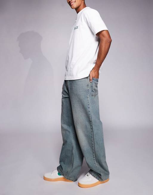 River Island super baggy jeans in lightwash blue