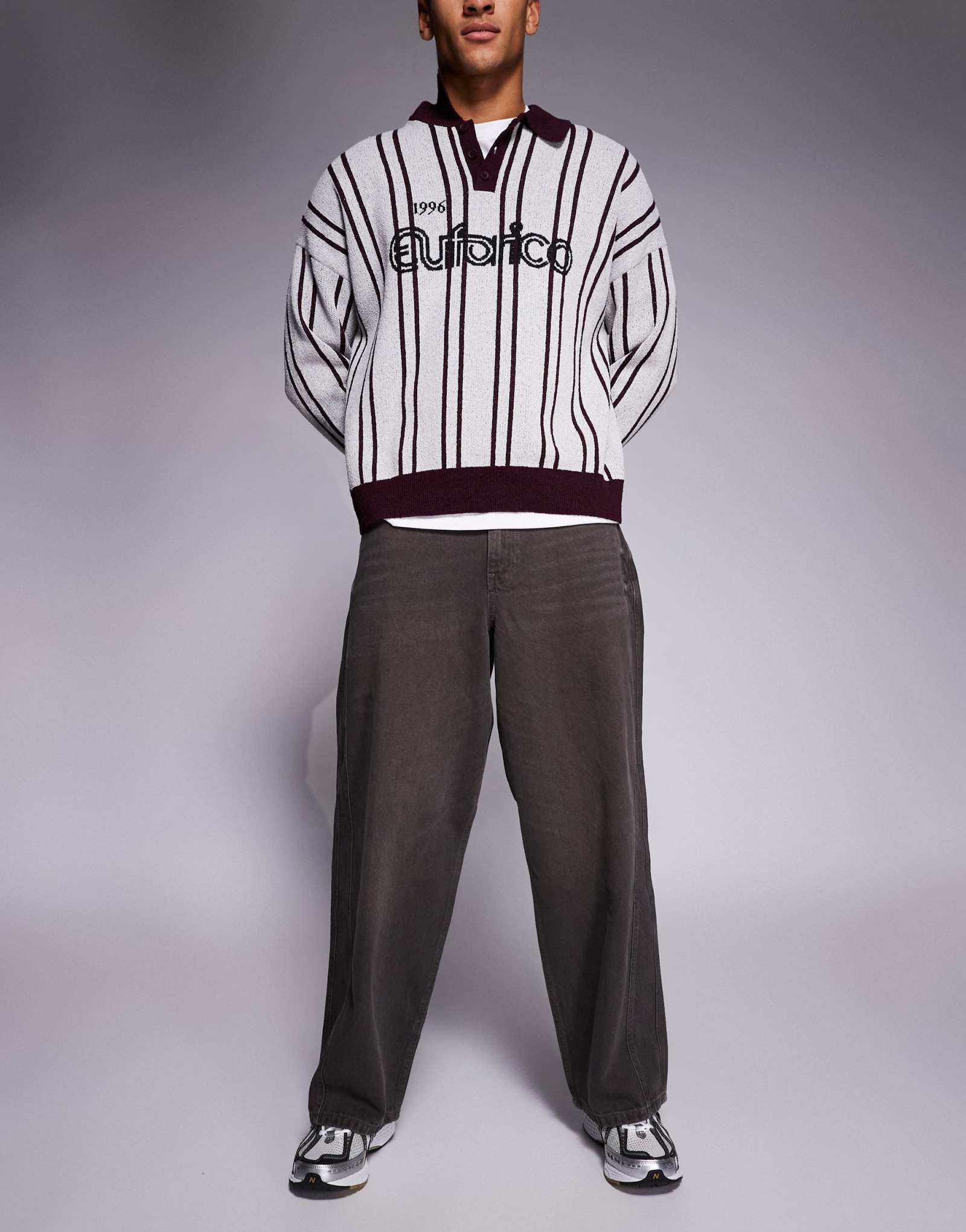 Супер мешковатые джинсы River Island черного цвета, застиранные