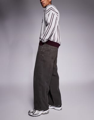 River Island Super Baggy Jeans In Brown