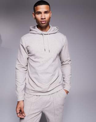 River Island super cosy lounge hoodie mix & match set in stone-Neutral