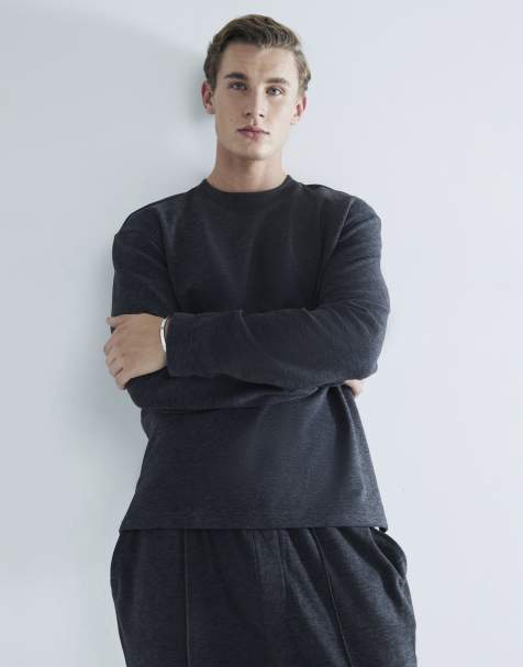 River Island super cosy lounge sweatshirt co-ord in dark grey - view 1