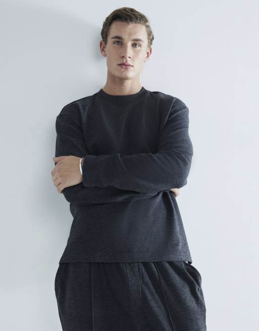 River Island super cosy lounge sweatshirt in dark grey (part of a set)