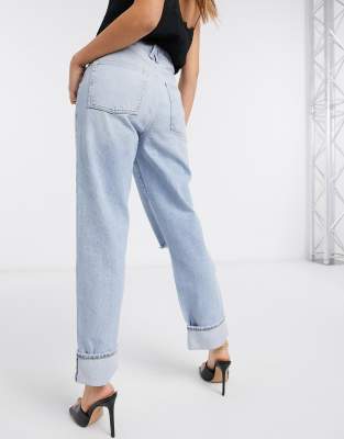 super high rise straight leg jeans