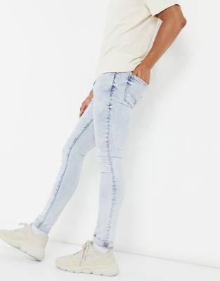 acid wash light blue jeans