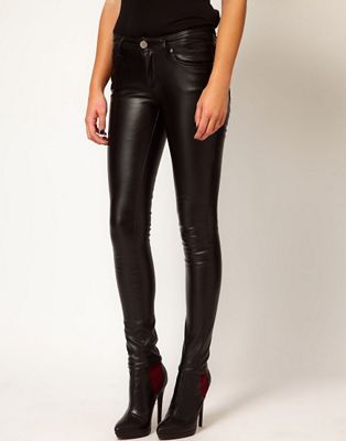 asos leather look jeans