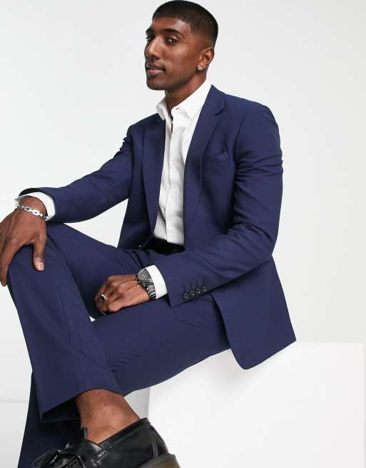 Mens navy skinny store suit