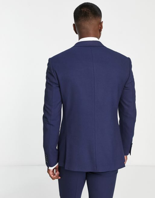 River Island Super Skinny Suit Jacket In Navy