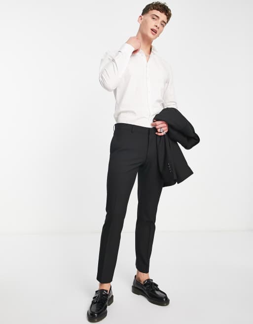 River Island super skinny suit pants in black