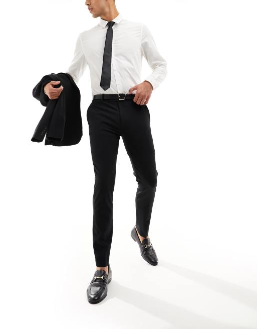 River Island super skinny suit pants in black 