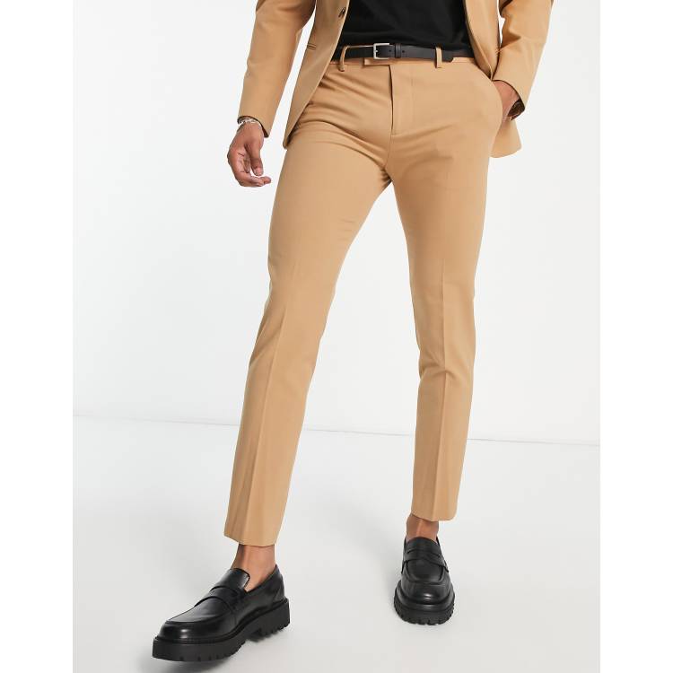 River Island super skinny suit pants in light brown ASOS