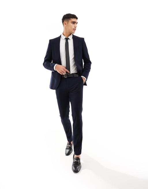 River Island super skinny suit pants in navy