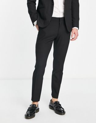 River Island super skinny suit trousers in black