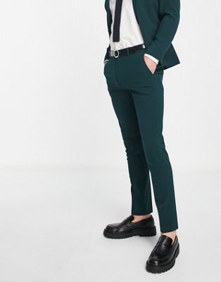 River Island super skinny suit trousers in green