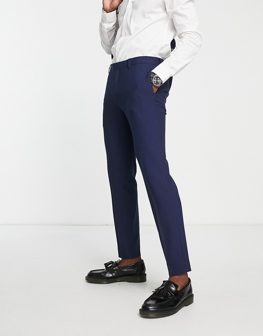 River Island super skinny suit trousers in navy