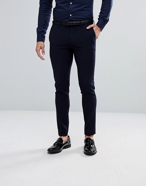 River Island Super Skinny Suit Trousers In Navy | ASOS