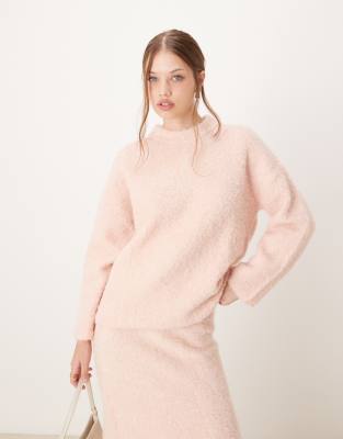 River Island - Superflauschiger Pullover in Hellrosa