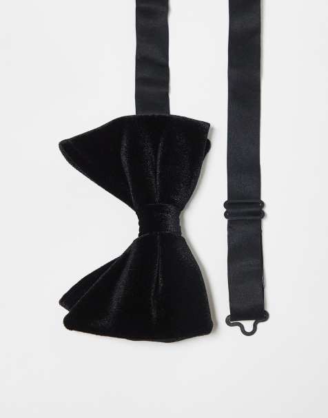 River Island – Svart fluga i sammet - view 1