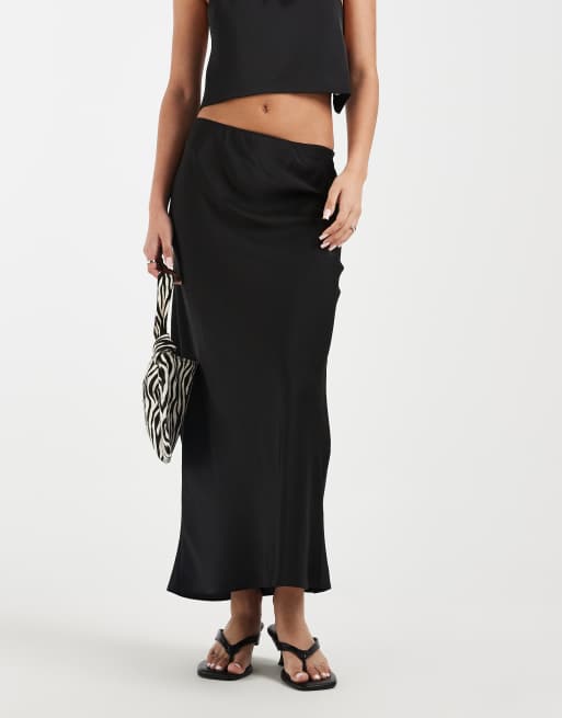 River Island – Svart maxikjol i satin, 4 av 5