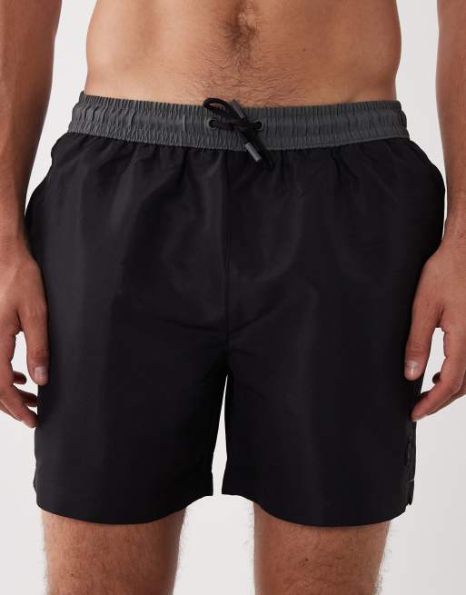 River Island – Svarta, blockfärgade badshorts , 5 av 5