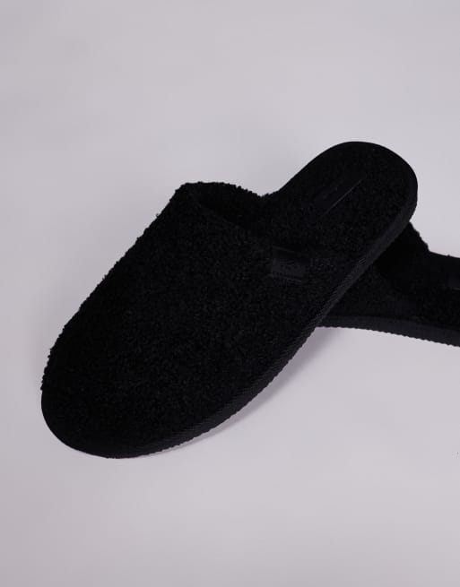 River Island – Svarta innetofflor i teddy, 2 av 4