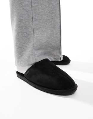 River Island – Svarta innetofflor med fuskpälsfoder - view 1
