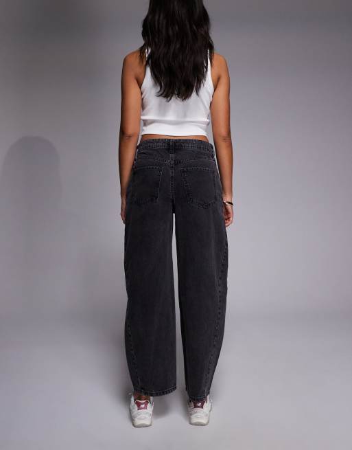 River Island – Svarta jeans med barrelben och dekorativa sömmar, 3 av 5