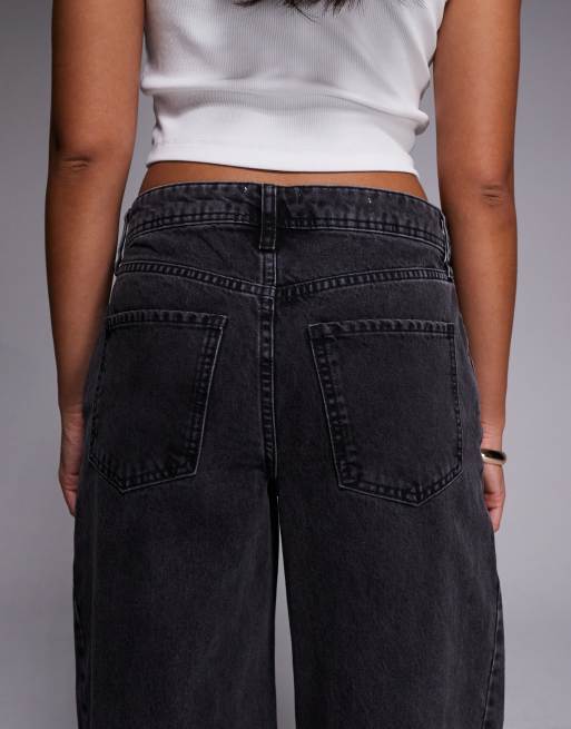 River Island – Svarta jeans med barrelben och dekorativa sömmar, 5 av 5