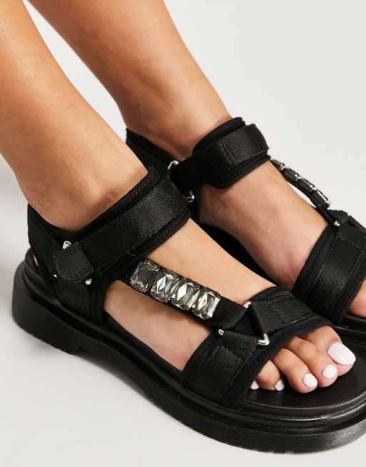 River Island – Svarta sandaler med remmar och gummisula, 3 av 4