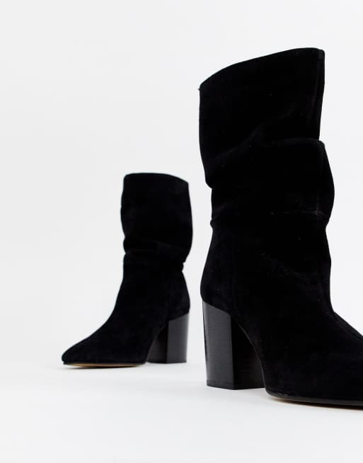 River Island – Svarta, slouchy boots med klack, 4 av 4