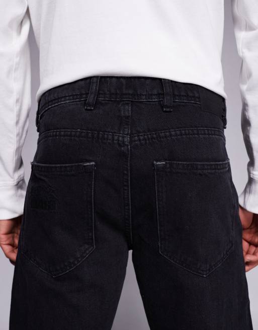 River Island – Svarta straight jeans med tvättad finish, 5 av 5