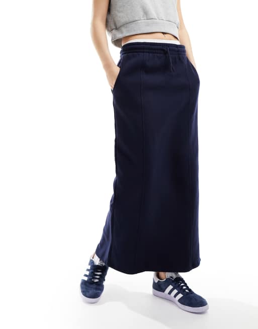 River Island Sweat midi skirt in navy