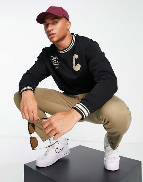River Island – Sweatshirt im College-Stil in Schwarz - view 1