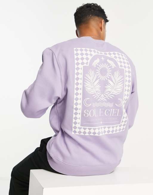 River Island - Sweatshirt med mystisk print bagpå i lilla
