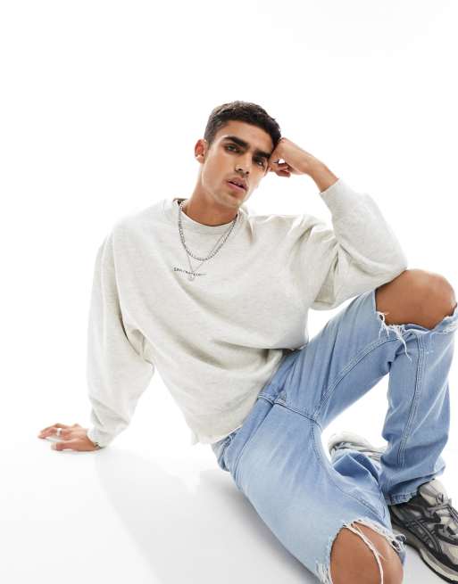 River Island - Sweatshirt met ronde hals en San Francisco-tekst in ecru