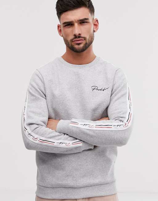 River Island sweatshirt with prolific logo in gray