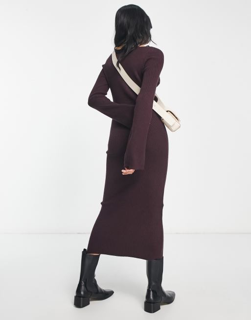 River island sale burgundy dress