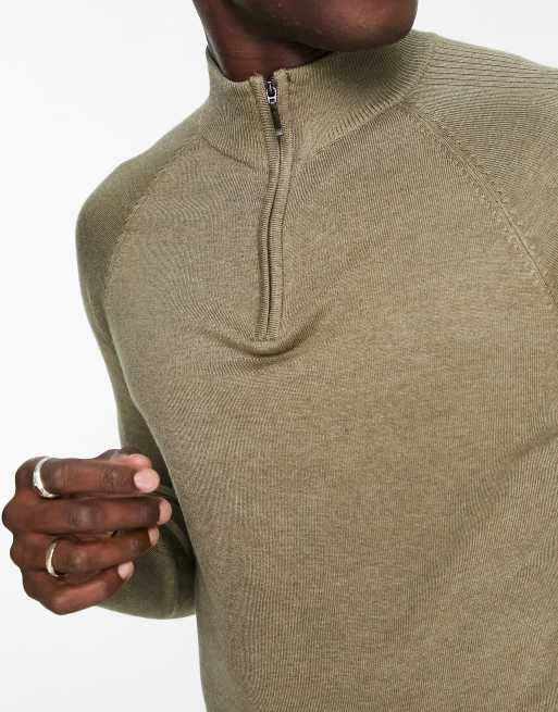 River Island – Sweter w kolorze khaki z zamkiem pod szyją, 2 z 4