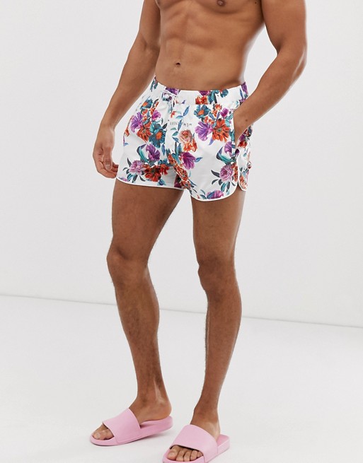 River Island swim shorts in bright floral print | ASOS