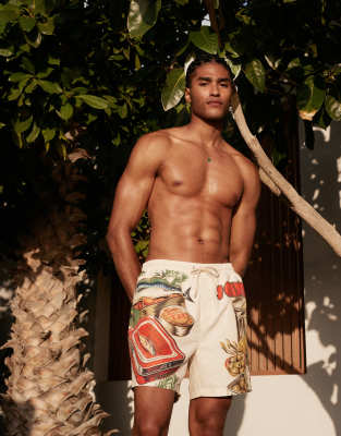 swim shorts in sardine print - part of a set-Multi