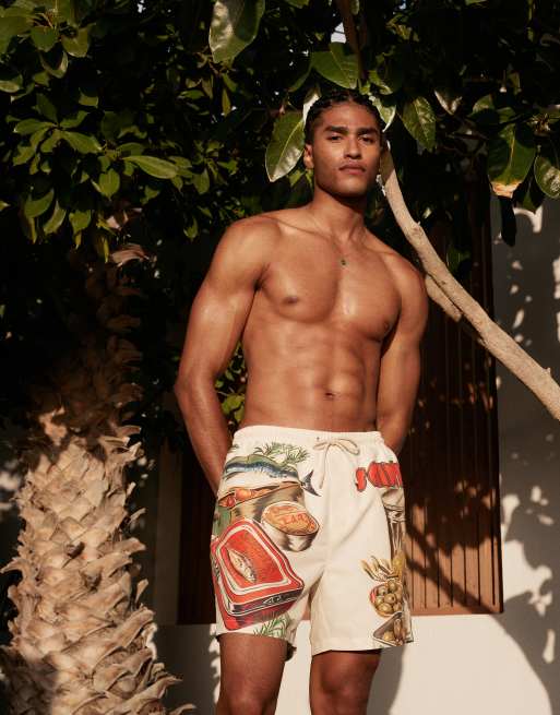 River Island swim shorts in sardine print - part of a set