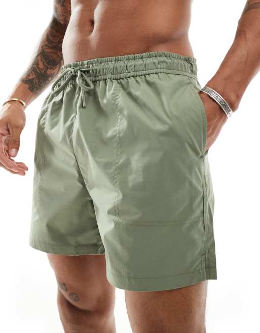 River Island swim trunks in khaki, 3 of 4