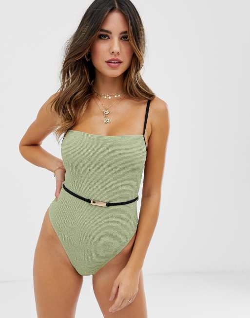 Khaki cheap swimming costume