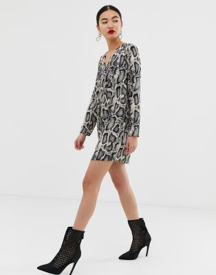 snake print swing dress