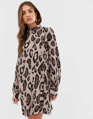 leopard print swing dress