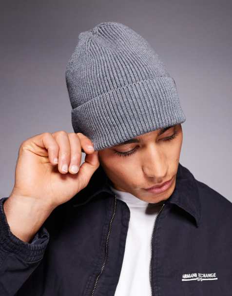 River Island – Szara dzianinowa czapka beanie typu fisherman - view 1