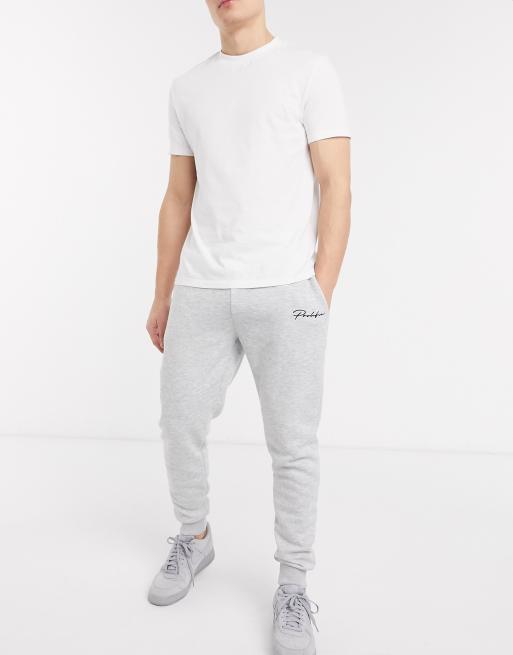 River Island – Szare joggersy o dopasowanym kroju z napisem Prolific