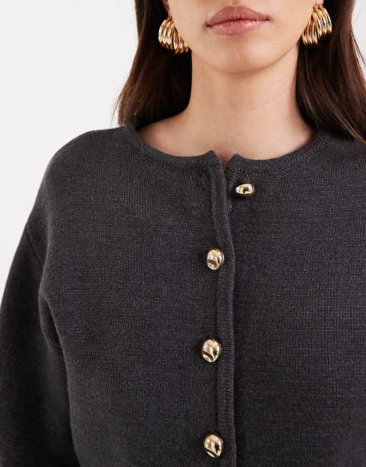 River Island – Szary kardigan z formowanymi rękawami, 3 z 4