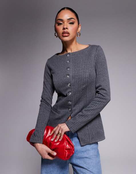 River Island – Szary top z długim rękawem - view 1