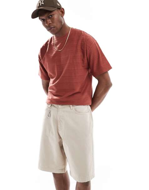 River Island skate shorts in light stone