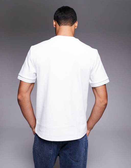 River Island - T-shirt ajusté en néoprène - Blanc, 5 de 5